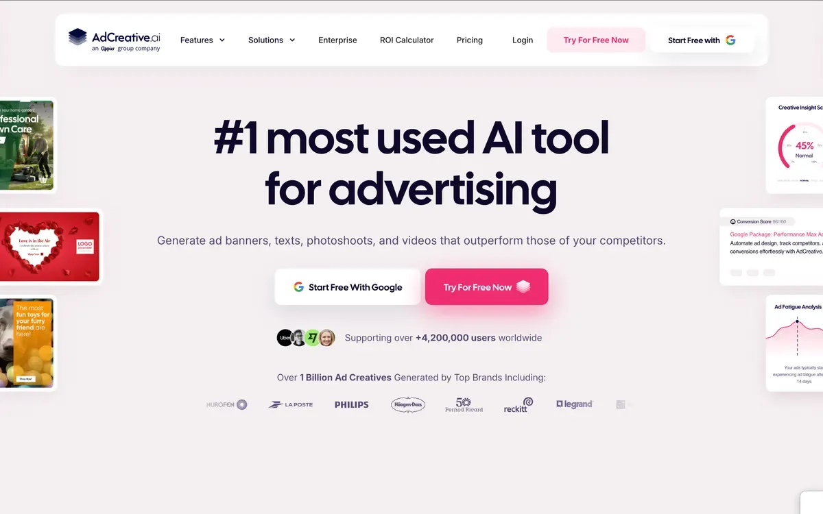AdCreative.ai static ad variation generator, a Vibiz alternative tested in 2026