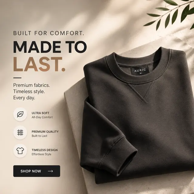 AI-generated square product ad