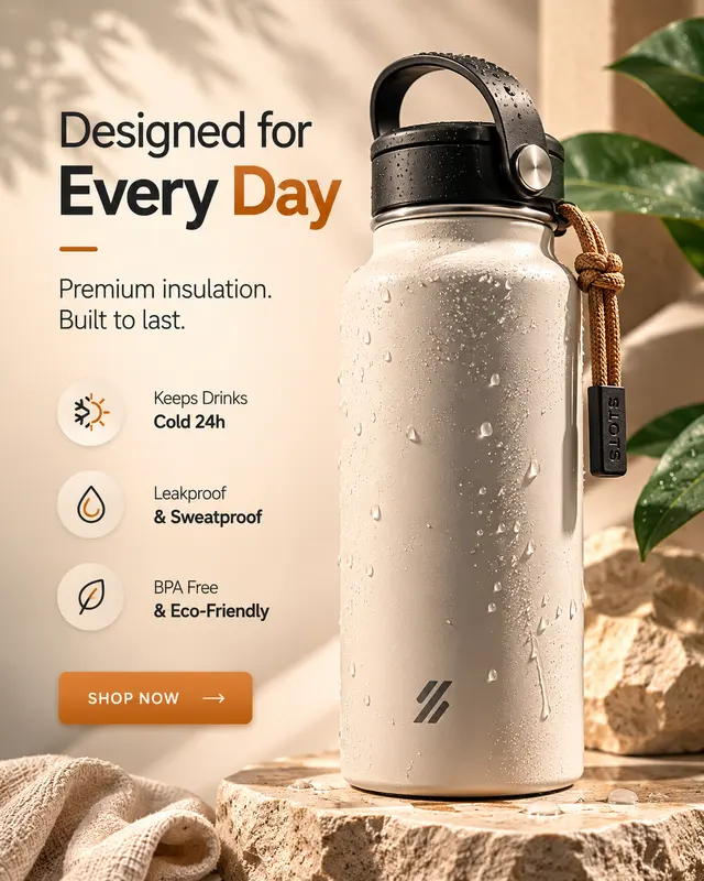 AI-generated promo product ad in 4:5 portrait format
