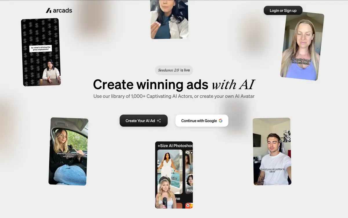 Arcads AI-actor UGC ad generator, a Vibiz alternative tested in 2026