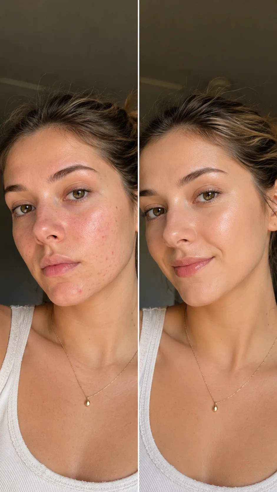 Before-after UGC ad style example - AI creator showing product transformation and results comparison