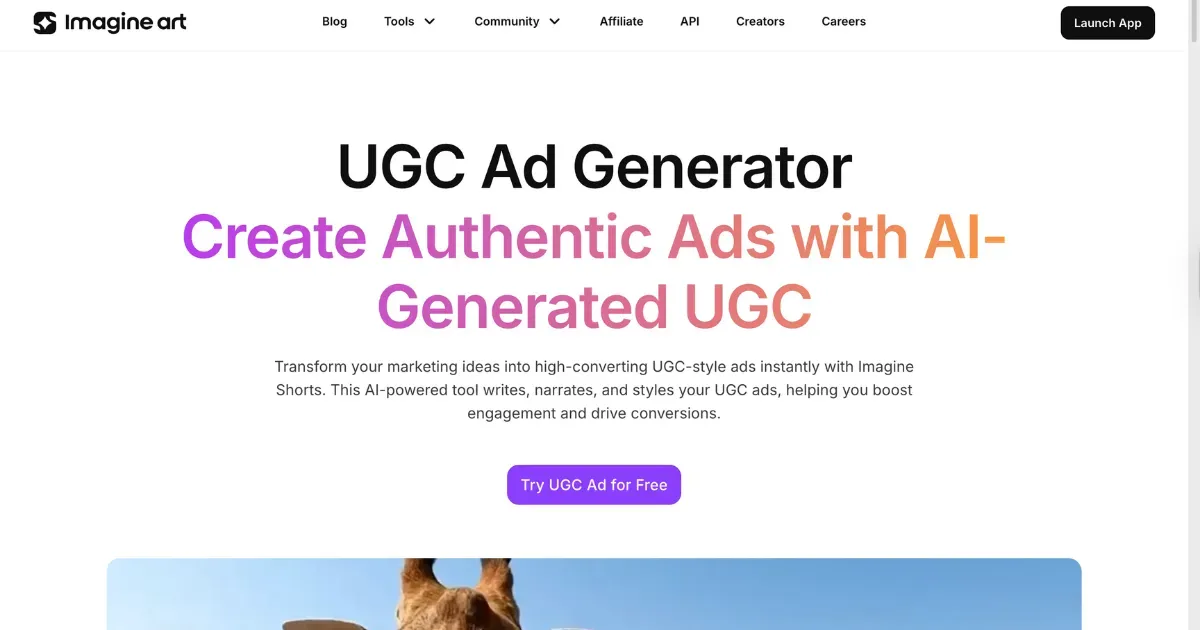 imagine art ai ugc ads generator
