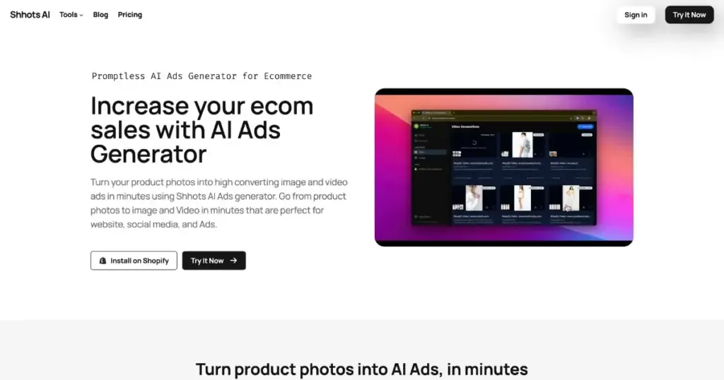 shhots ai best ai video generator for ecommerce