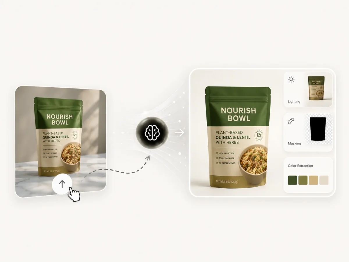 Upload a product photo to the Shhots AI UGC ad generator to start the Obsidian AI analysis for UGC video ads.